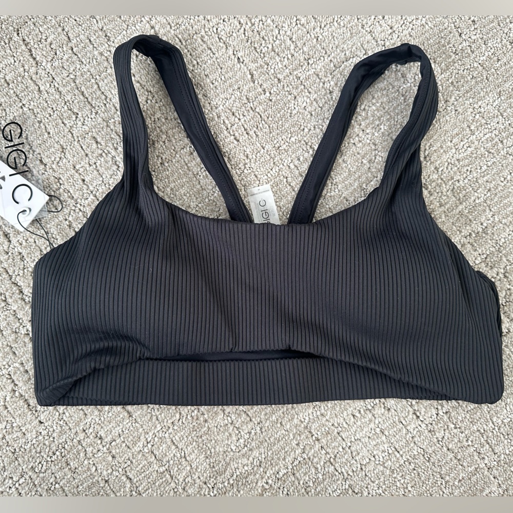 REVOLVE GIGI C Black Ribbed Sports Bra